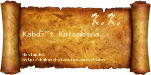 Kabát Kolombina névjegykártya